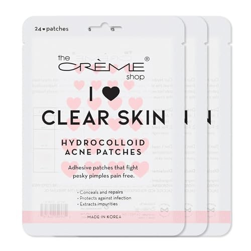 The Crème Shop Heart Shape Clear Skin Hydrocolloid Dark Spot Acne Patches - Infused with Salicylic Acid + Witch Hazel | Adhesive patches that fight pesky pimples. (72 Patches / 3 Sizes) | Amazon (US)