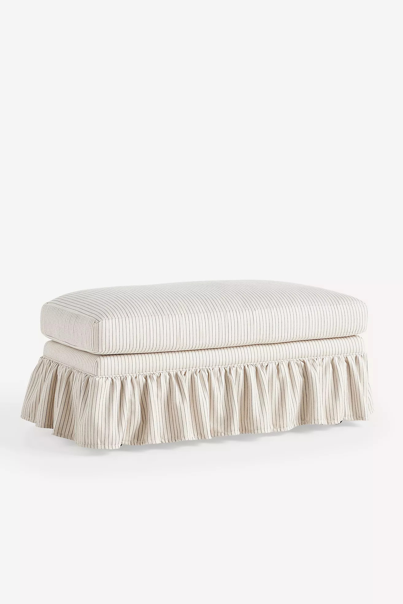 Bowen Sorrento Stripe Ruffle Ottoman | Anthropologie (US)