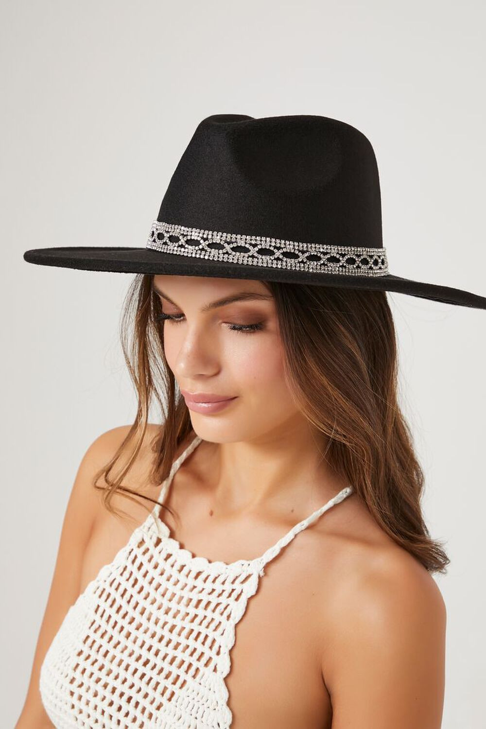 Brushed Rhinestone-Trim Fedora | Forever 21 (US)