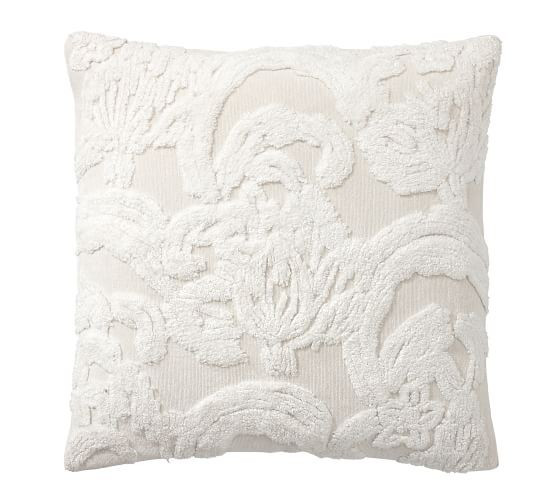 Natalia Silk Jacquard Pillow Cover - Sage | Pottery Barn (US)