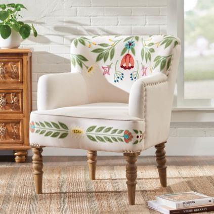 Gianna Embroidered Armchair | Grandin Road | Grandin Road
