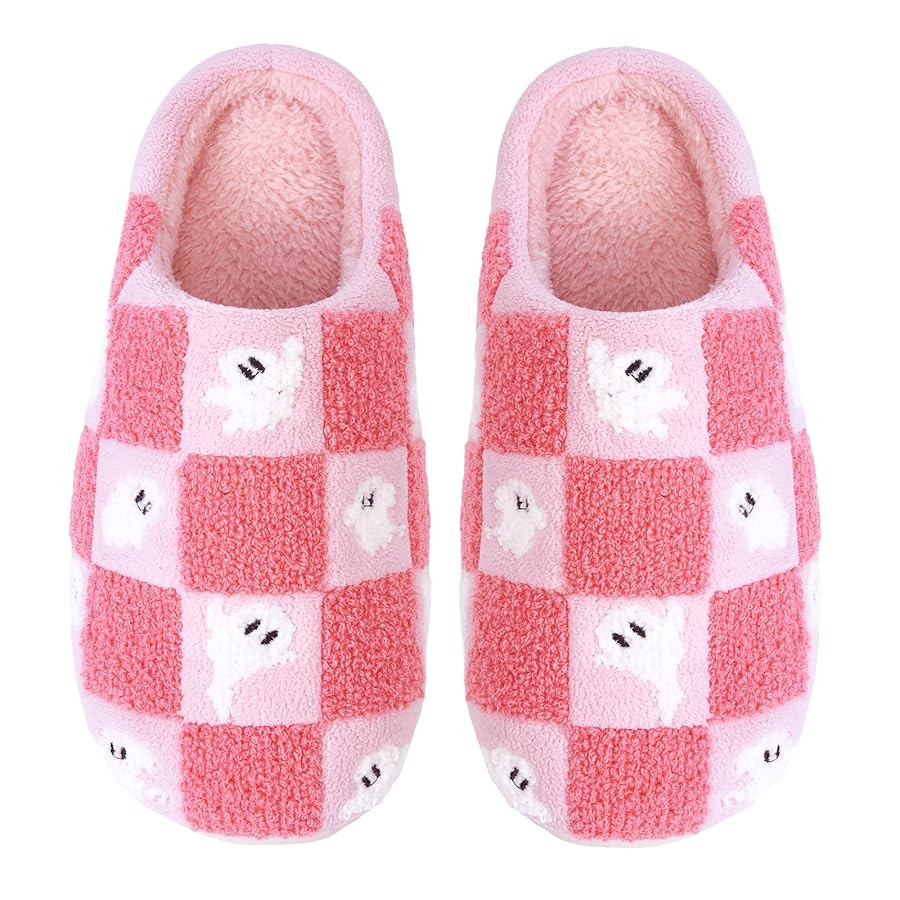 Halloween Pumpkin Slippers for Women, Cozy Plush Spooky Slippers, Ghostface Cartoon Slipper, Non-... | Amazon (US)