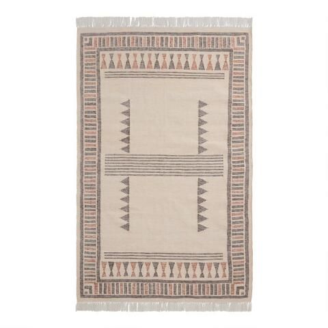 Black and Tan Kilim Goa Indoor Outdoor Rug | World Market