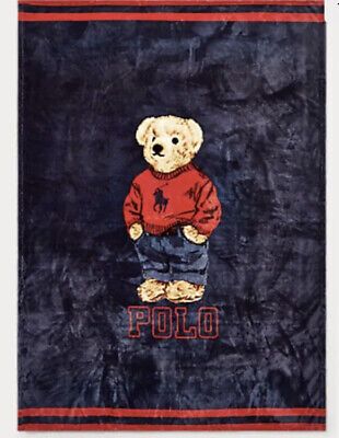 NWT - POLO Ralph Lauren Sweatshirt Bear Throw Blanket - 50x70 | eBay US