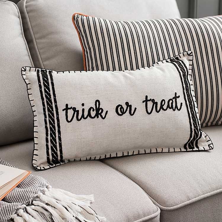 Black and White Trick or Treat Pillow | Kirkland's Home