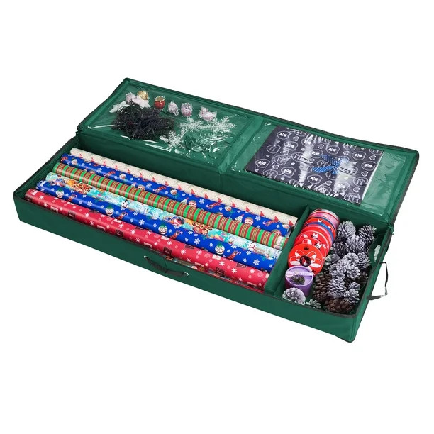 elf stor | 30 inch | wrapping paper, ribbon and bows organizer | green - Walmart.com | Walmart (US)