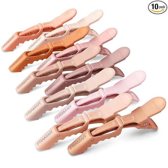FRAMAR Neutral Alligator Clips For Hair Styling 10 Pack – Professional Alligator Hair Clips For... | Amazon (US)