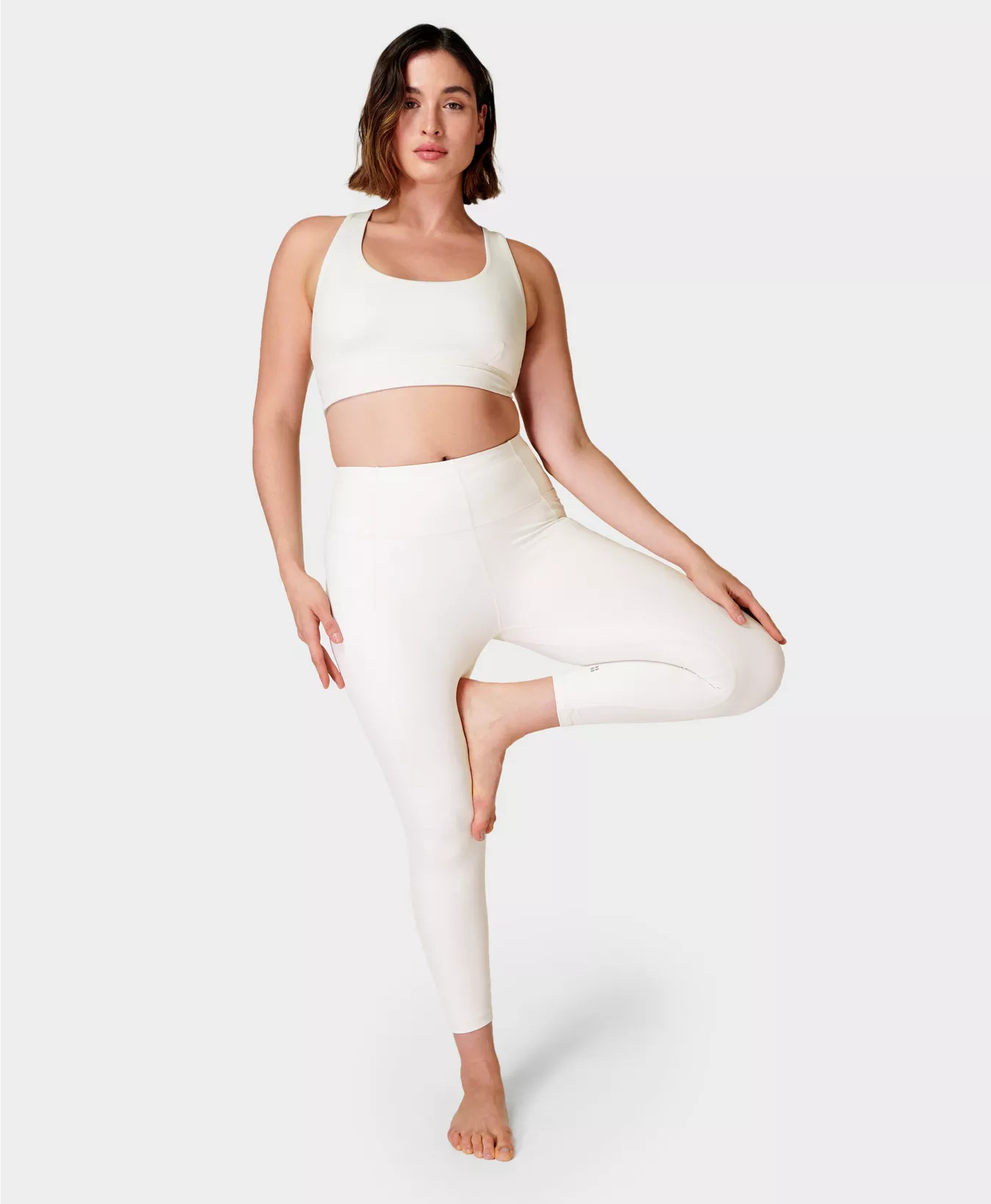 Super Soft 7/8 Yoga Leggings  - Studio White | Sweaty Betty UK