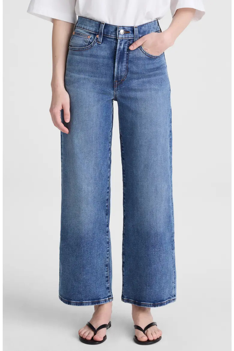 The Short Wide-Leg Crop Jeans Super Stretch Denim in Oneida Wash (Women) | Nordstrom | Nordstrom