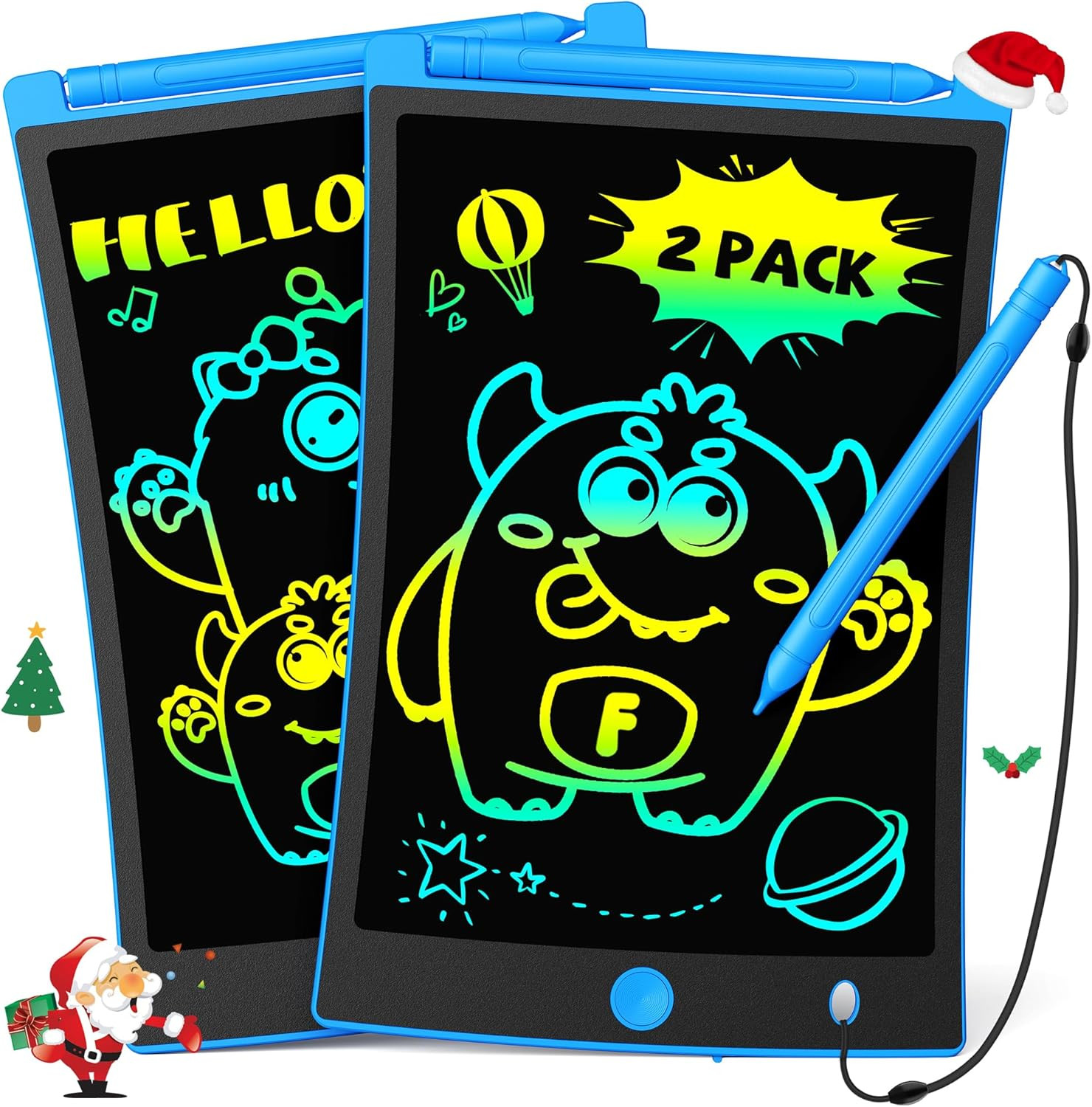 TEKFUN 2 Pack LCD Writing Tablet with Stylus, 8.5in Erasable Doodle Board Mess Free Drawing Pad f... | Amazon (US)