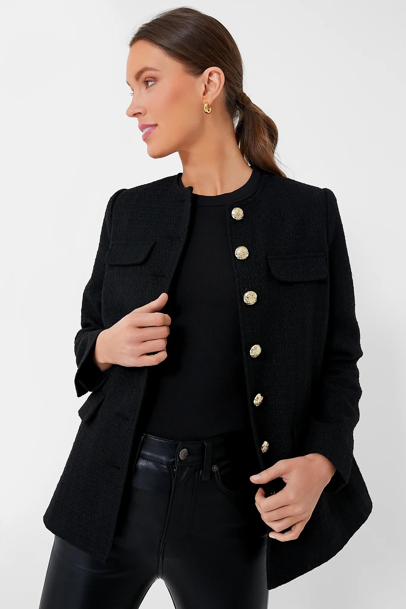 The perfect Tuckernuck black jacket with gold buttons. Love this blazer for work and as an office outfit idea.

Style tip: Pair with cropped faux leather pants or black denim. 

#LTKworkwear #LTKSeasonal #LTKstyletip