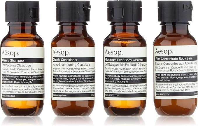 Aesop Travel Set | 4 x 50mL/1.7 oz Shampoo + Conditioner + Body Cleanser + Body Balm | Travel Bod... | Amazon (US)