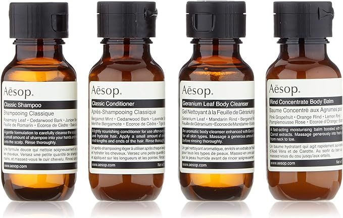 Aesop Travel Set | 4 x 50mL/1.7 oz Shampoo + Conditioner + Body Cleanser + Body Balm | Travel Bod... | Amazon (US)
