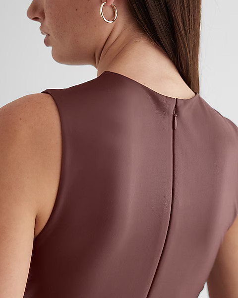 Body Contour Faux Leather Twist Front Midi Sheath Dress | Express