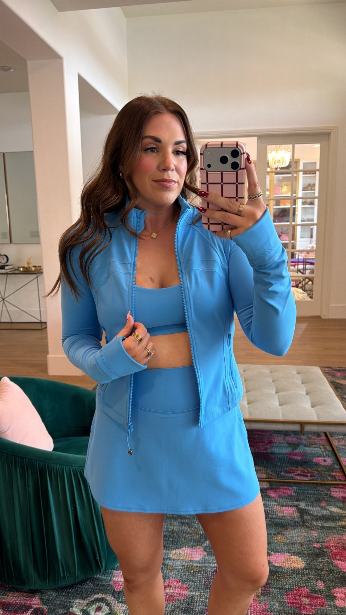 curvy midsize ocean wave lululemon athleisure look! wearing size 10 in bra, jacket, and skirt 

#LTKActive #LTKMidsize #LTKSeasonal