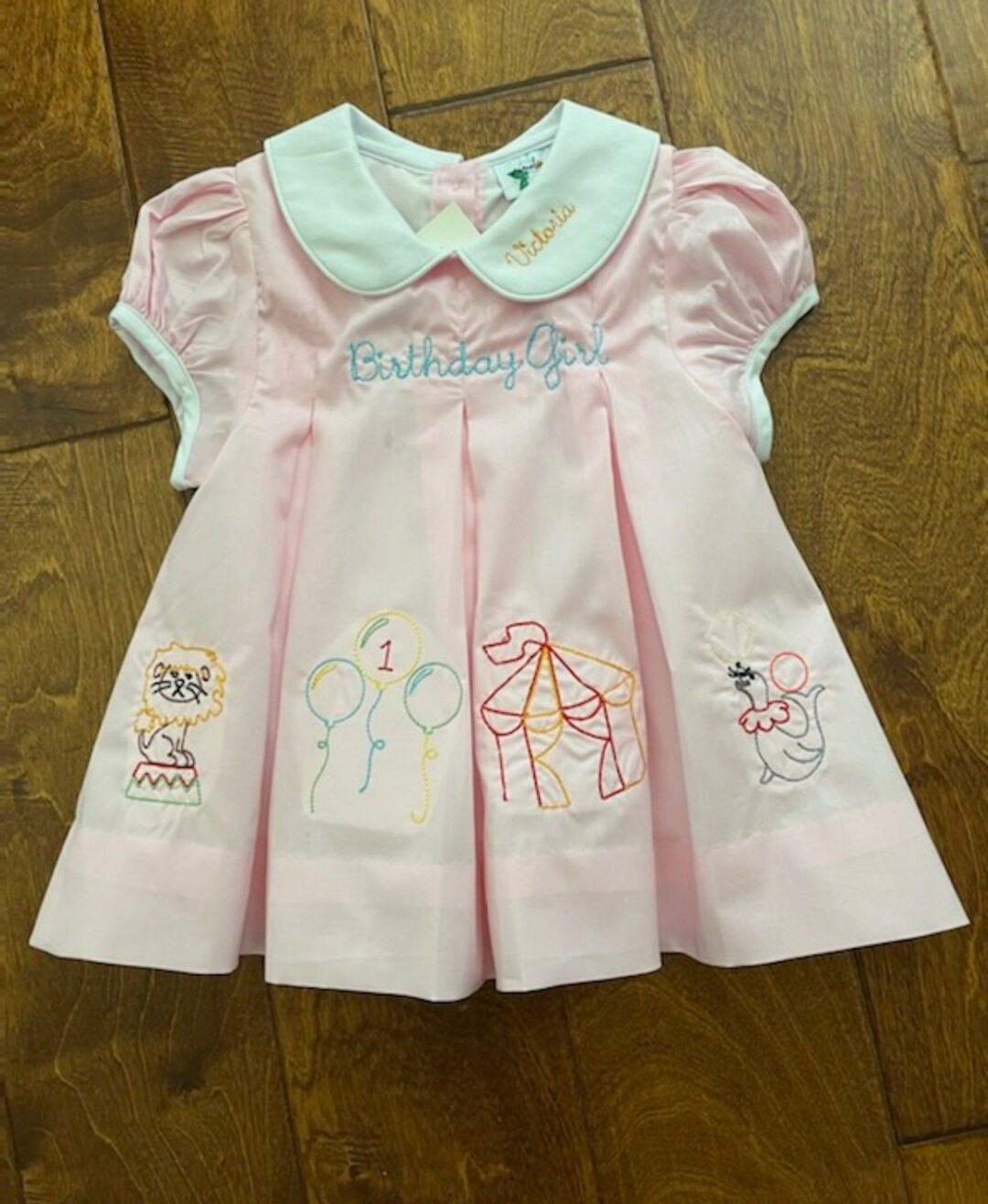 Birthday Pleat Circus Zoo Carnival Embroidered Dress. - Etsy | Etsy (US)