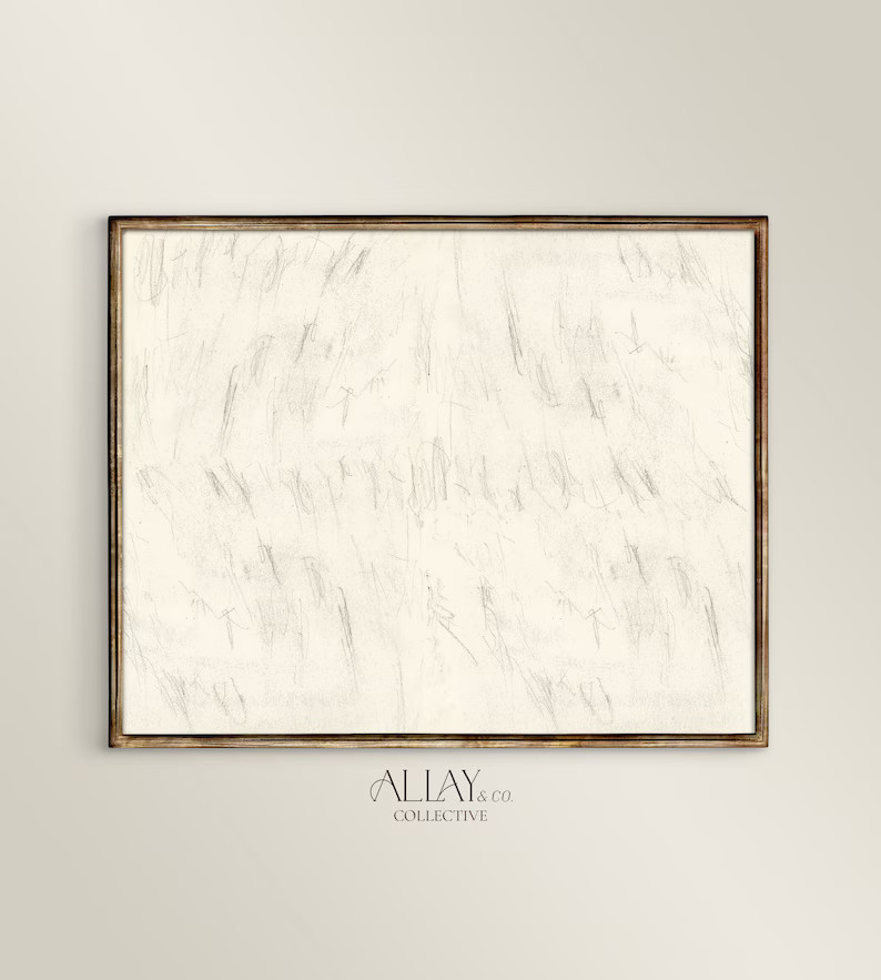 Scribble Abstract Wall Art | Vintage Abstract Printable | Mid Century Abstract | Neutral Wall Art... | Etsy (US)