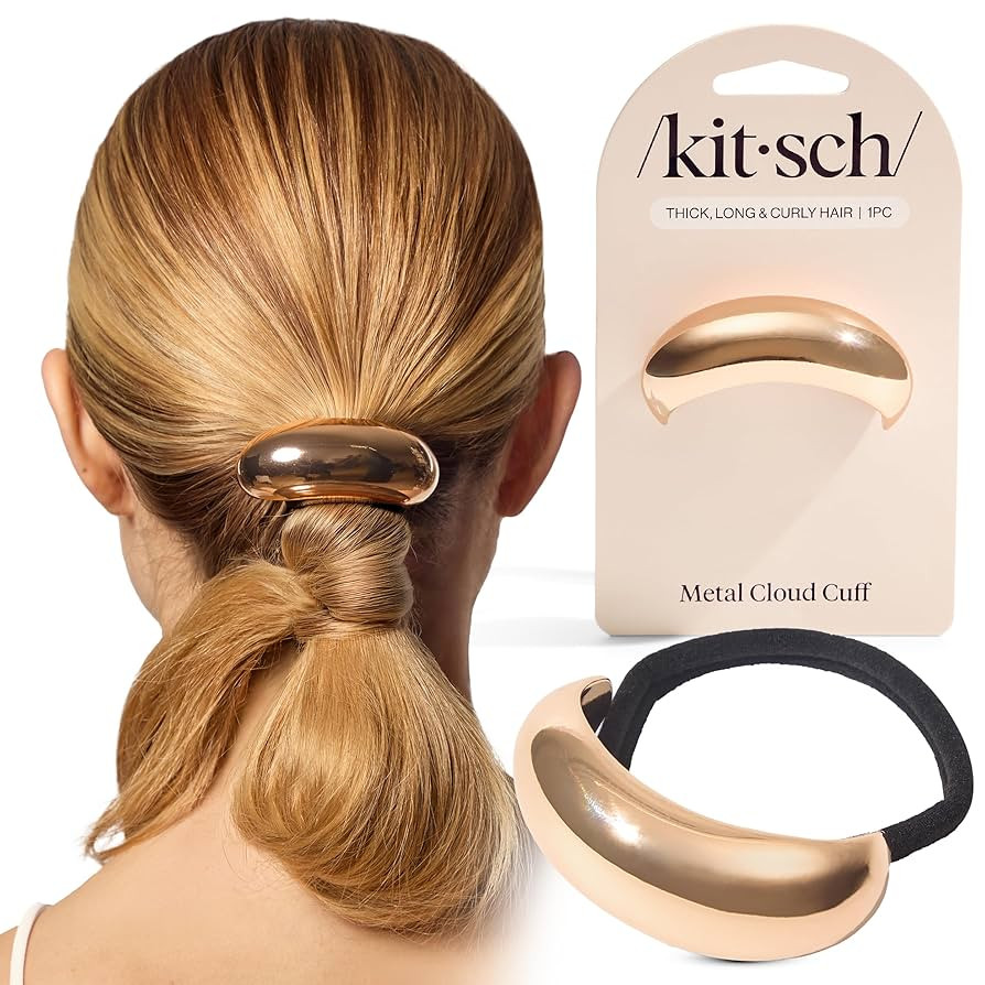 Kitsch Gold Hair Cuffs – Metal Ponytail Cuff for Women – Durable, Elegant Holder for Ponytail... | Amazon (US)