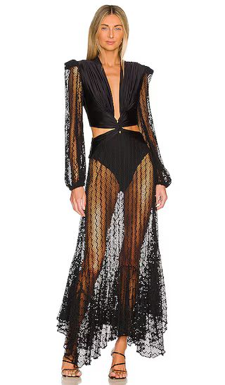 Plunge Netted Beach Dress in Black | Revolve Clothing (Global)