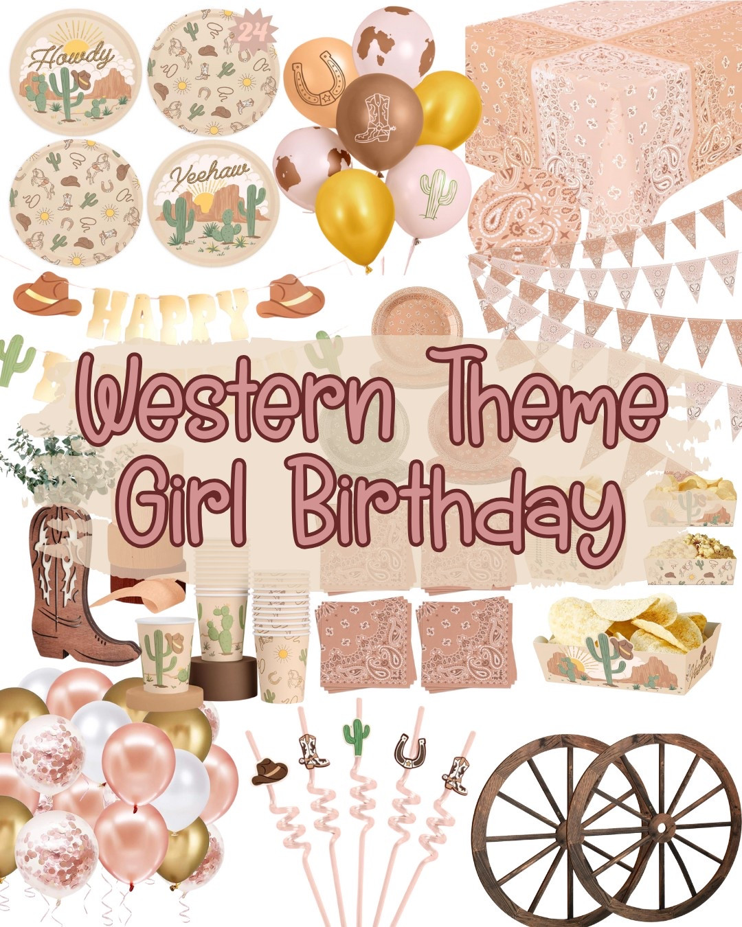 Yeehaw! This western-themed birthday party setup is perfect for your little cowgirl! From cactus cups to bandana banners and cowboy boots—everything you need to throw the cutest rodeo-style celebration! #WesternBirthday #GirlBirthdayParty #RodeoTheme #PartyDecorInspo #LTKKids #LTKParty #BirthdayPartyIdeas #WesternThemeParty #CowgirlBirthday #PartyDecorIdeas 

#LTKKids #LTKFindsUnder50 #LTKParties