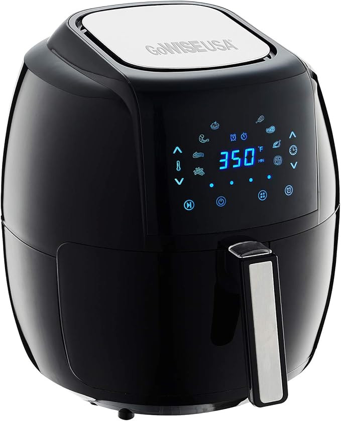 GoWISE USA 1700-Watt 5.8-QT 8-in-1 Digital Air Fryer with Recipe Book, Black | Amazon (US)