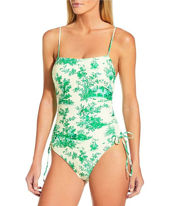French Countryside Ruched Side One Piece Swimsuit | Dillard's