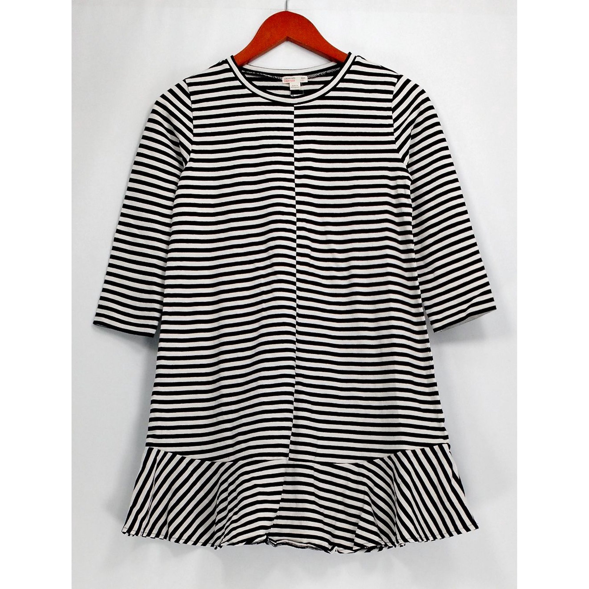 Crewcuts Everyday Top Sz 12 3/4 Sleeve Striped w/ Peplum Black R9001 | Walmart (US)