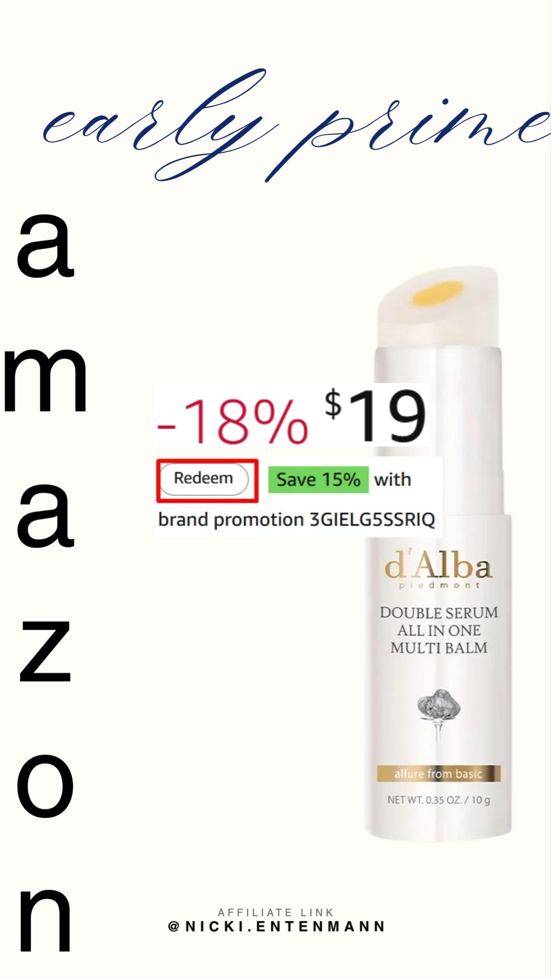 The d’alba Piedmont White Truffle Double Serum All‑in‑One Multi Balm delivers luxurious hydration and glow in one step. A skincare essential that feels indulgent yet effortless for daily radiance 🌟🍄💧  

#dAlbaSkincare #WhiteTruffle #DoubleSerum #MultiBalm #LuxuryBeauty #HydratingCare #GlowingSkin #KBeauty #AmazonFinds #SkincareEssentials 

 #LTKselfcare #LTKSaleAlert #LTKBeauty