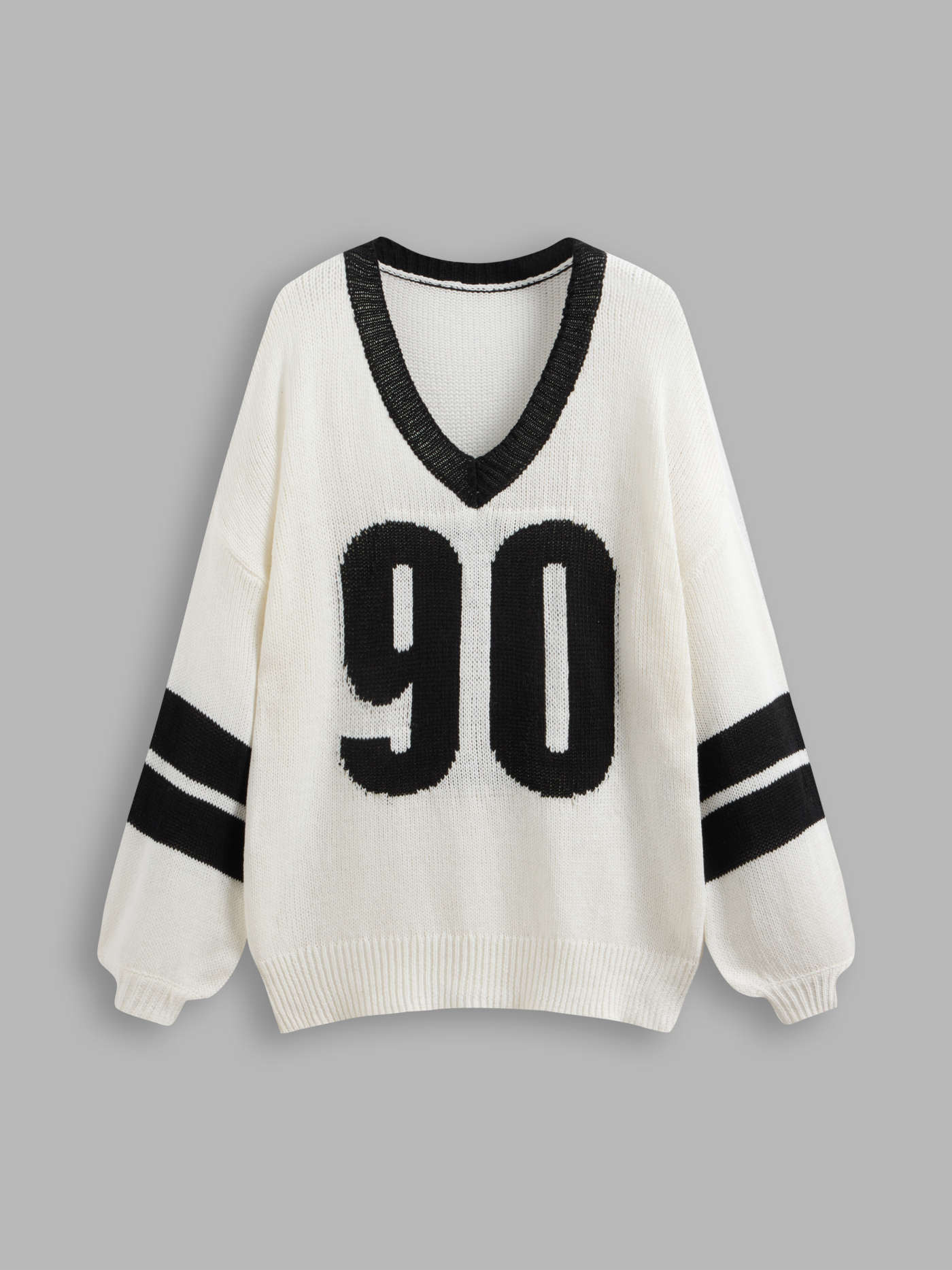 Knit V-neck 90 Contrasting Binding Sweater | Cider