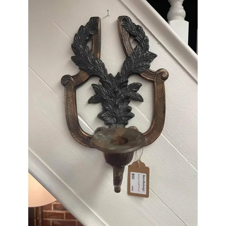 Antique Cast Metal Candleholder Sconce | Etsy (US)