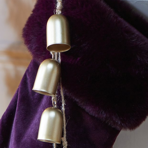 Buy Habitat Small Gold Hanging Bells Christmas Decoration | Christmas table and room decorations ... | Habitat UK