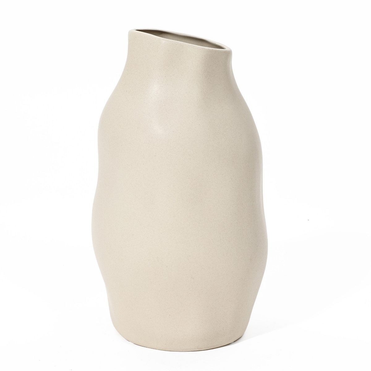 LuxenHome Ivory White Ceramic Modern Tall Vase Off-White | Target