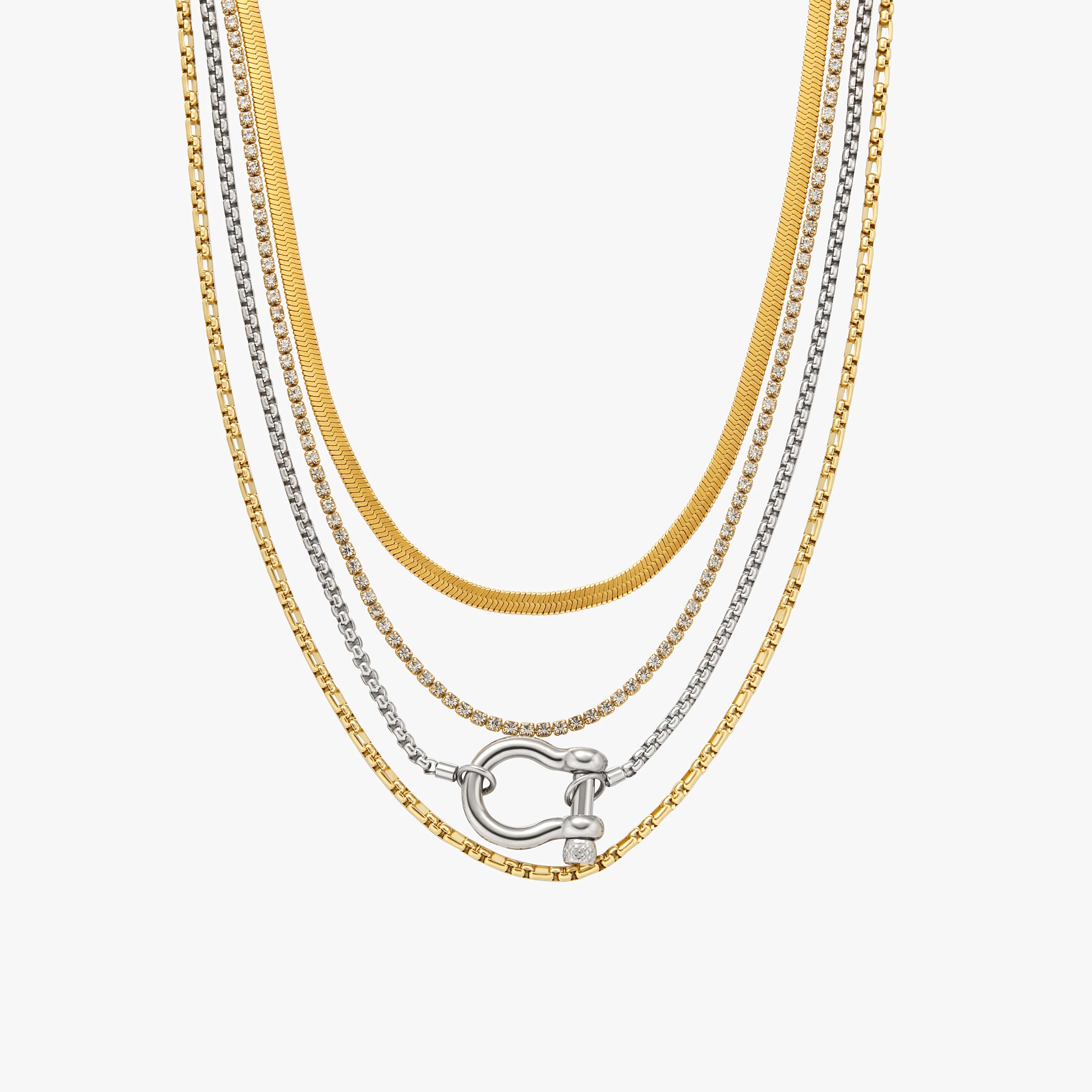 Rachel Layered Mixed Metal Necklace | Victoria Emerson