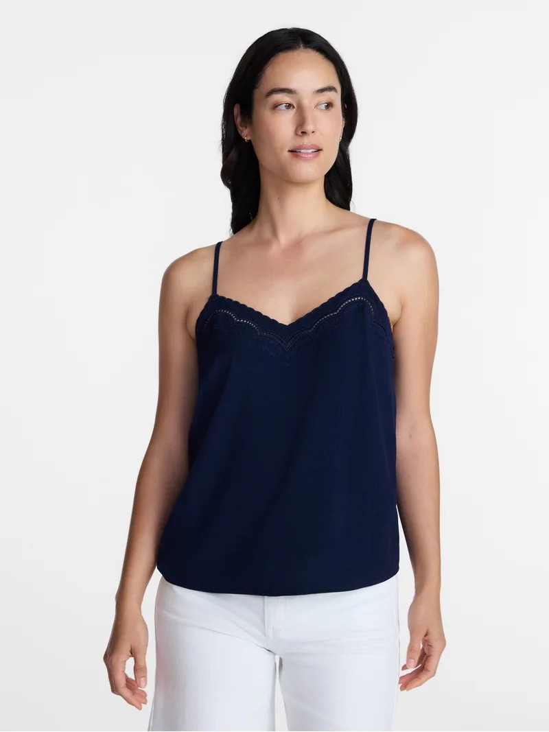 Time and Tru Embroidered Cami, Size XS-XXXL | Walmart (US)