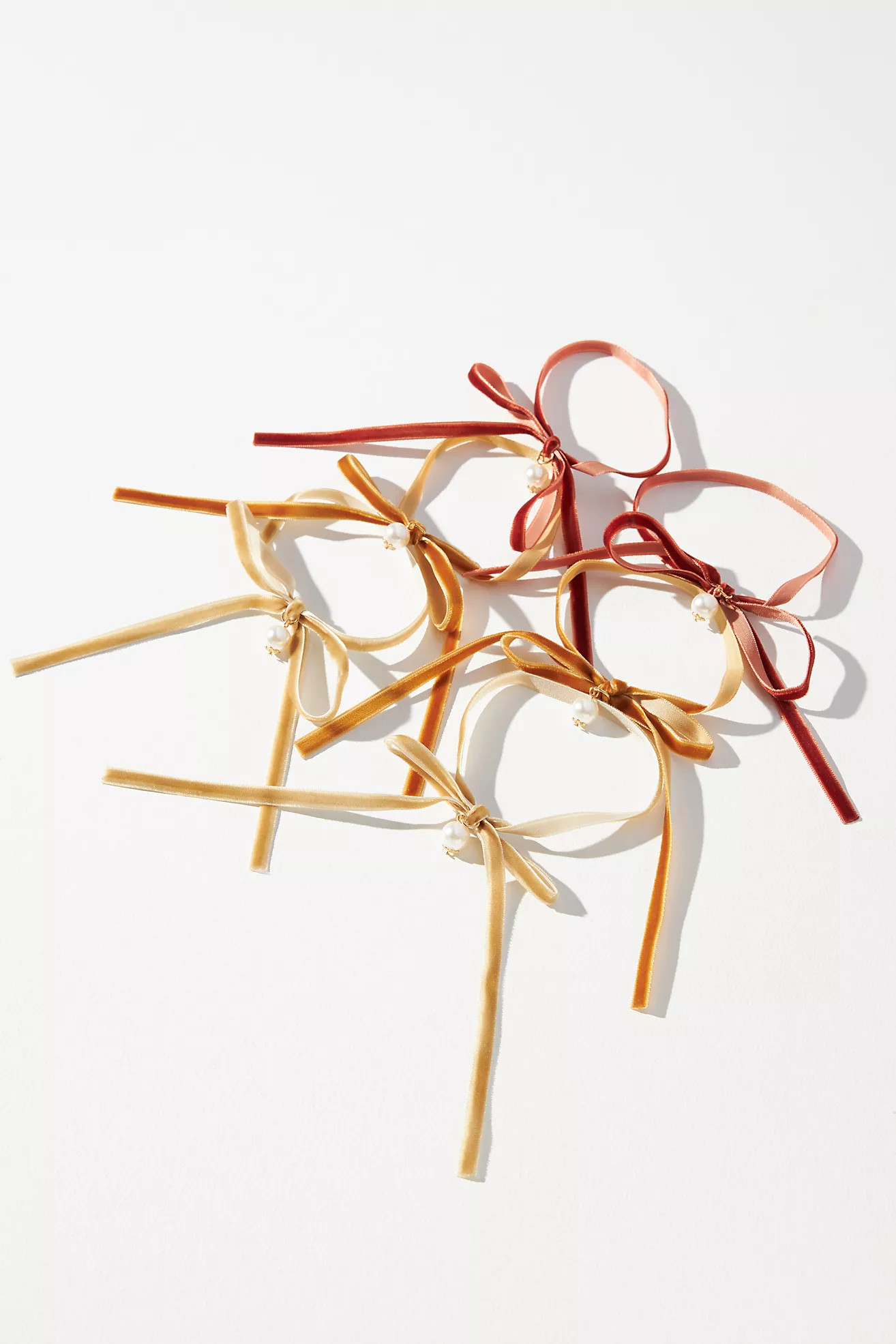 Ribbon & Pearl Hair Ties, Set of 3 | Anthropologie (US)