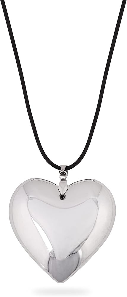 Y2K Chunky Heart Cord Choker Necklace Aesthetic Jewelry for Women, Teen Girls Trendy Stuffs | Amazon (US)