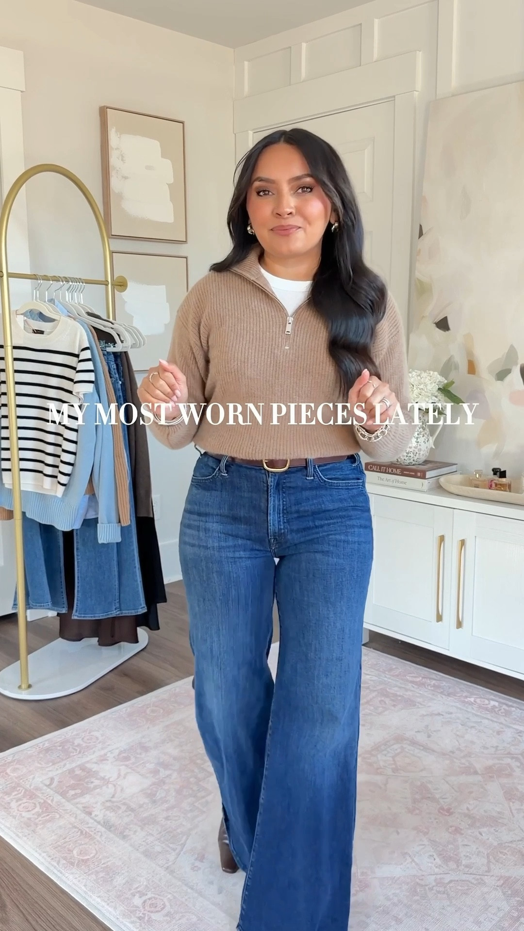 My most worn pieces lately!
For reference: I’m 5’0, 32b bra size, and 2/26 in bottoms, pear shaped. 
*Everything I share is unaltered! TTS means true to size. Between size 5-6.5 in shoes

Cashmere pullover size xs TTS
White tee size xs petite TTS
Belt size small TTS
Jeans in heirloom wash size 26 petite - petite is labeled as lil
Dark brown leather boots size 5.5 TTS

Quilted jackets size xs TTS
Pull on drawstring jeans size xs regularTTS
White sneakers size 6.5 TTS


Light off white gold hoodie pullover size xs/s TTS
Leggings are the align high rise - I have them with and without pockets! Size 6, 25” length. I size up 2 sizes for a comfortable waistband. Wearing color sequoia here but this color is sold out
Sneakers size 6.5 TTS


#LTKPetite #LTKootd #LTKFindsUnder100