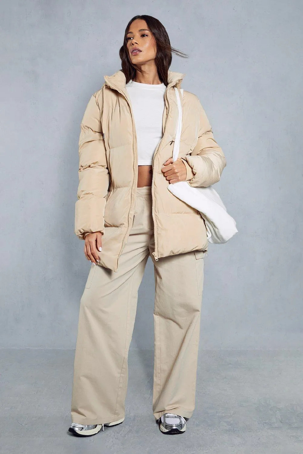 Jackets & Coats | Oversized Midi Puffer Jacket | MissPap | Oasis UK & IE