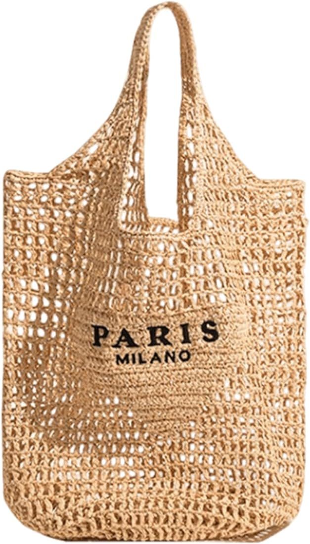 LYEJLL Straw Tote Bag for women,Mesh Hollow Woven Tote Bag,Handbag Beach Bag Hobo Bag,Large Shoulder | Amazon (US)