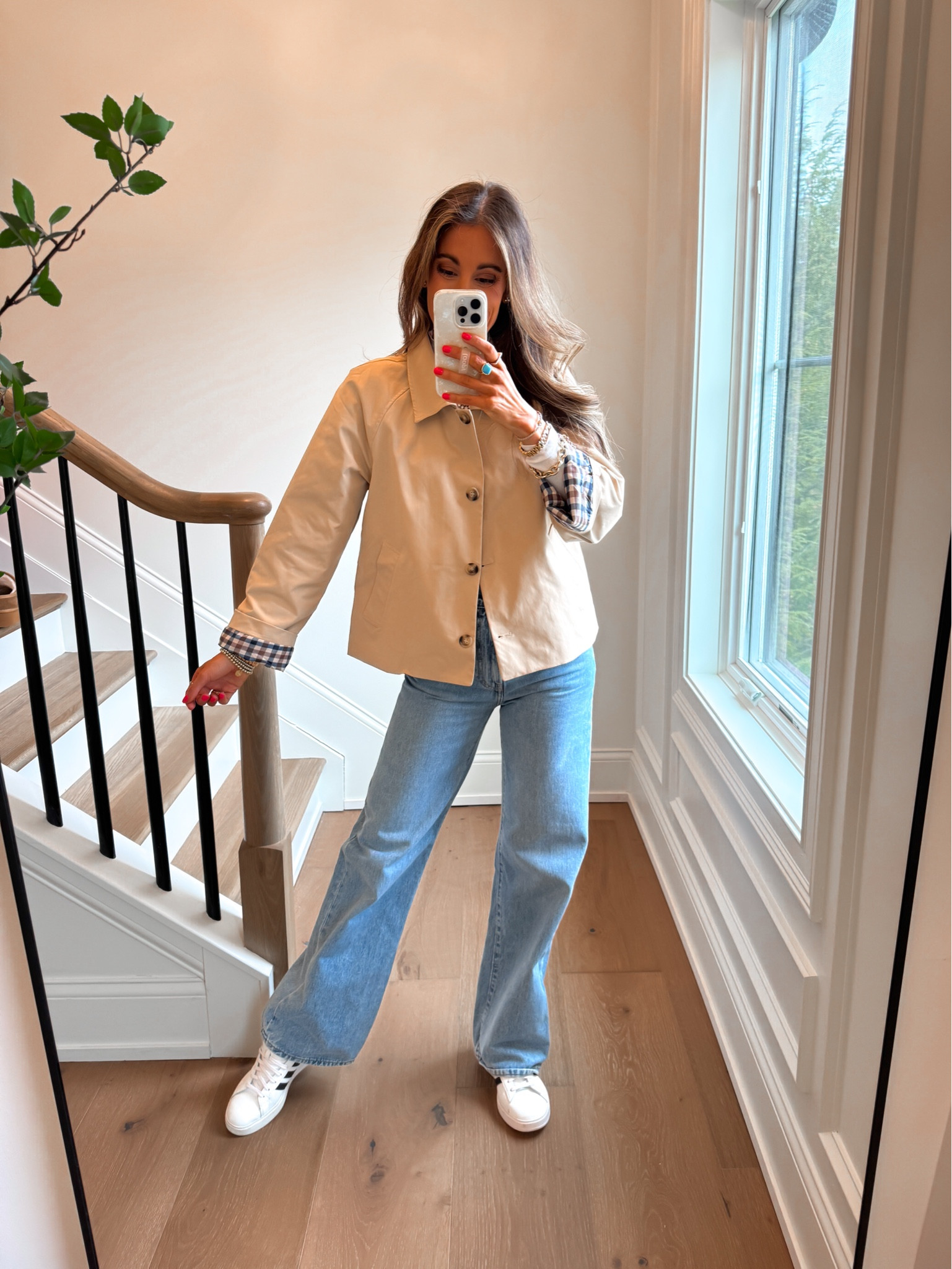 Wearing a small cropped trench and 24 jeans 

#LTKFindsUnder50 #LTKSaleAlert #LTKFindsUnder100
