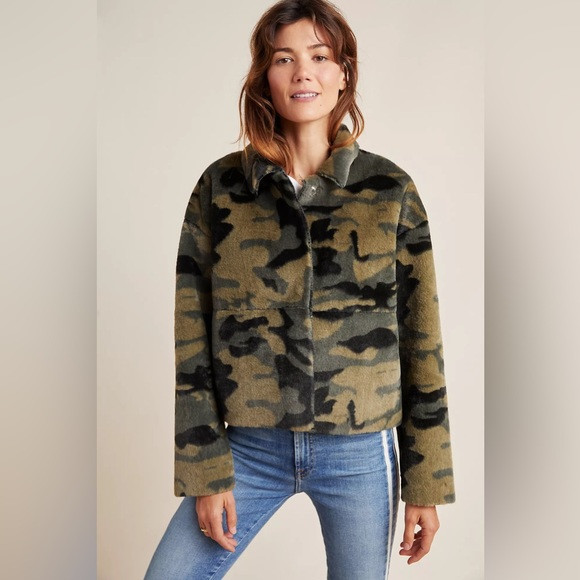 Anthropologie NVLT Vincenza Camo Faux Fur Jacket | Poshmark