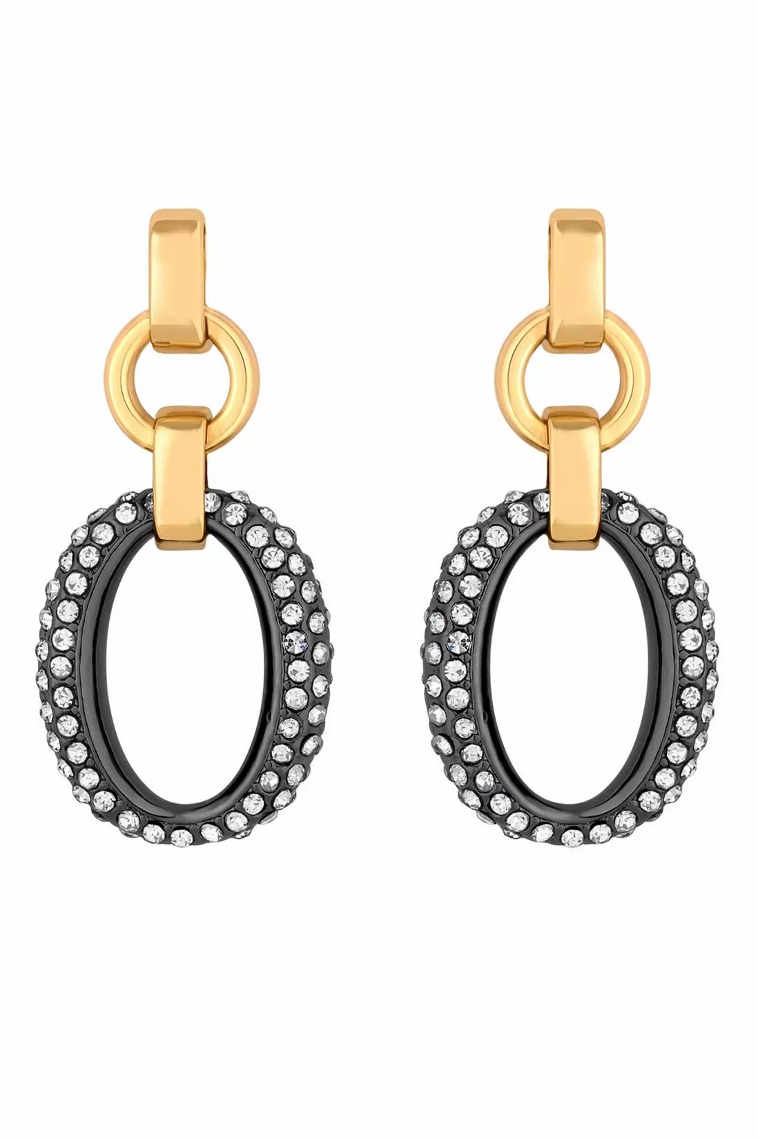 Jewellery | Two Tone Crystal Pave Link Drop Earrings | Mood | Coast UK & IE