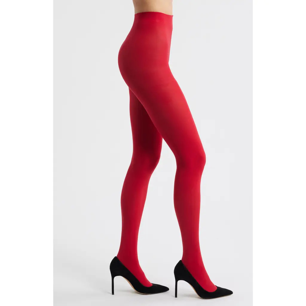 Hue Super Opaque Tights in Jester Red at Nordstrom, Size 1 | Nordstrom