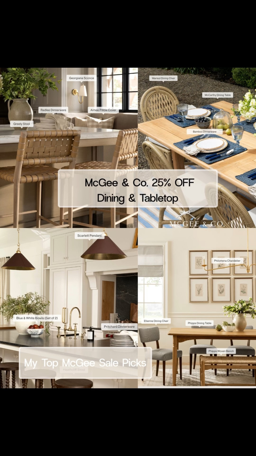 McGee & Co is having a 25% off sale on dining and tabletop pieces and these are my favorite elevated neutral finds 🤍 think woven textures, brass accents, and timeless pieces that instantly make your home feel designer without the full designer price. A rattan lamp and woven tray add the perfect texture to a neutral space  These are perfect for spring hosting, kitchen styling, and everyday decor refreshes. Follow me on LTK for daily home decor, Amazon finds, and sale alerts.

#LTKHome #LTKSaleAlert