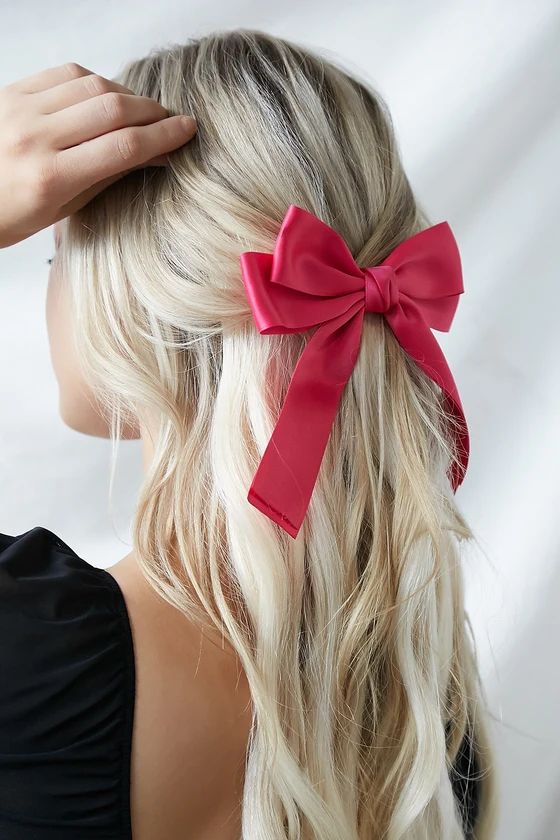 Rules of Love Fuchsia Oversized Bow Hair Clip | Lulus (US)