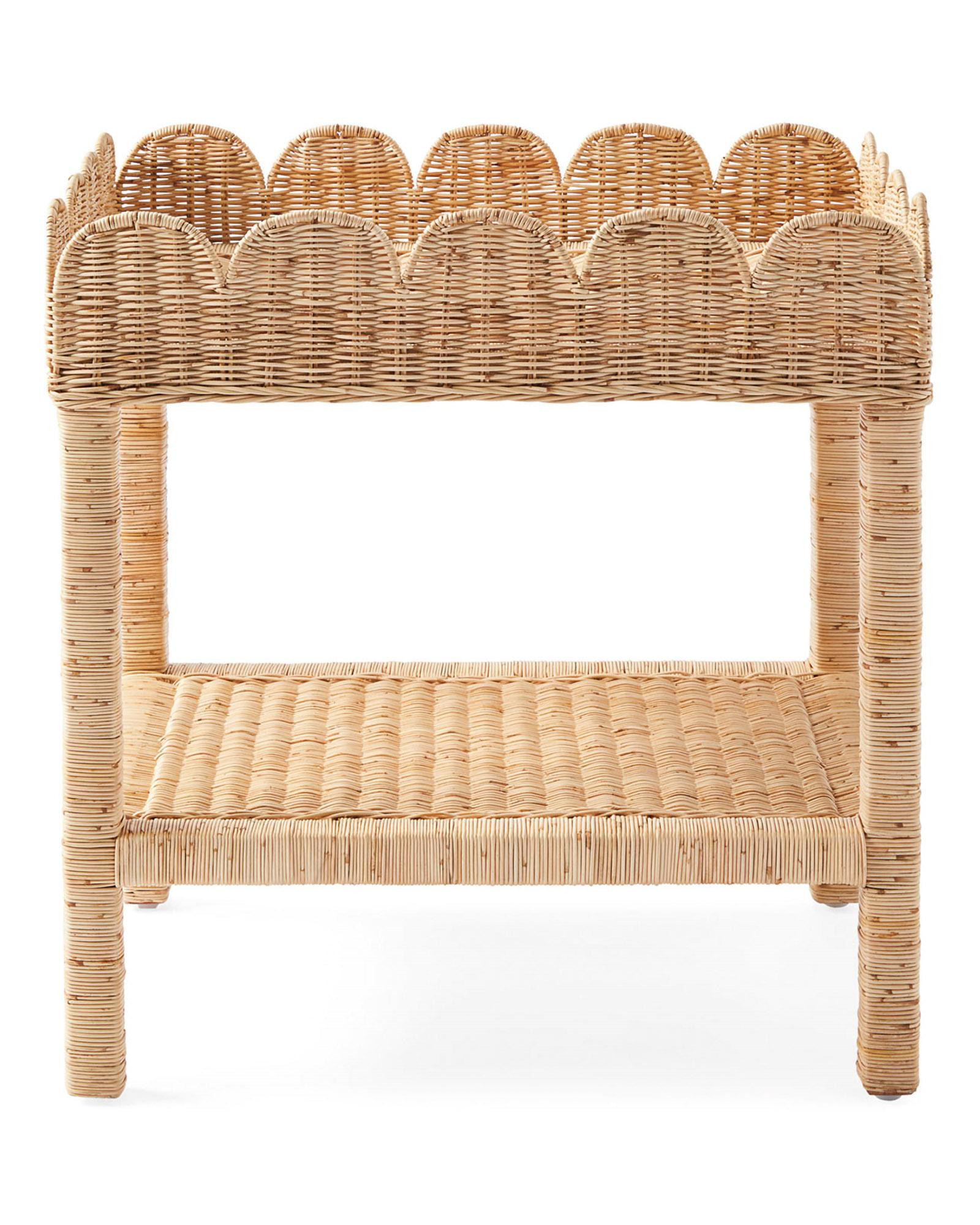 Scallop Rattan Side Table | Serena and Lily