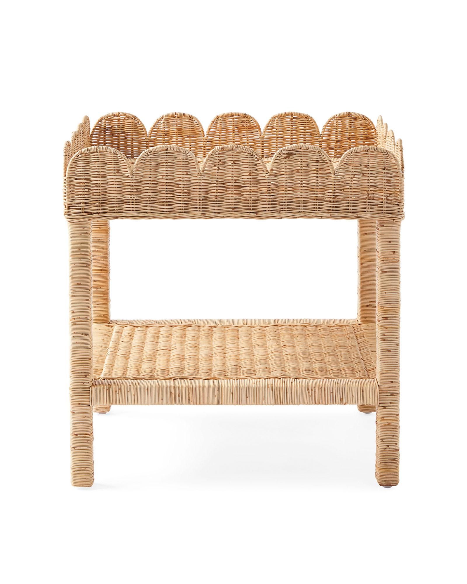 Scallop Rattan Side Table | Serena and Lily