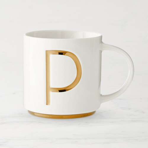 Gold Monogram Mug, P | Williams-Sonoma