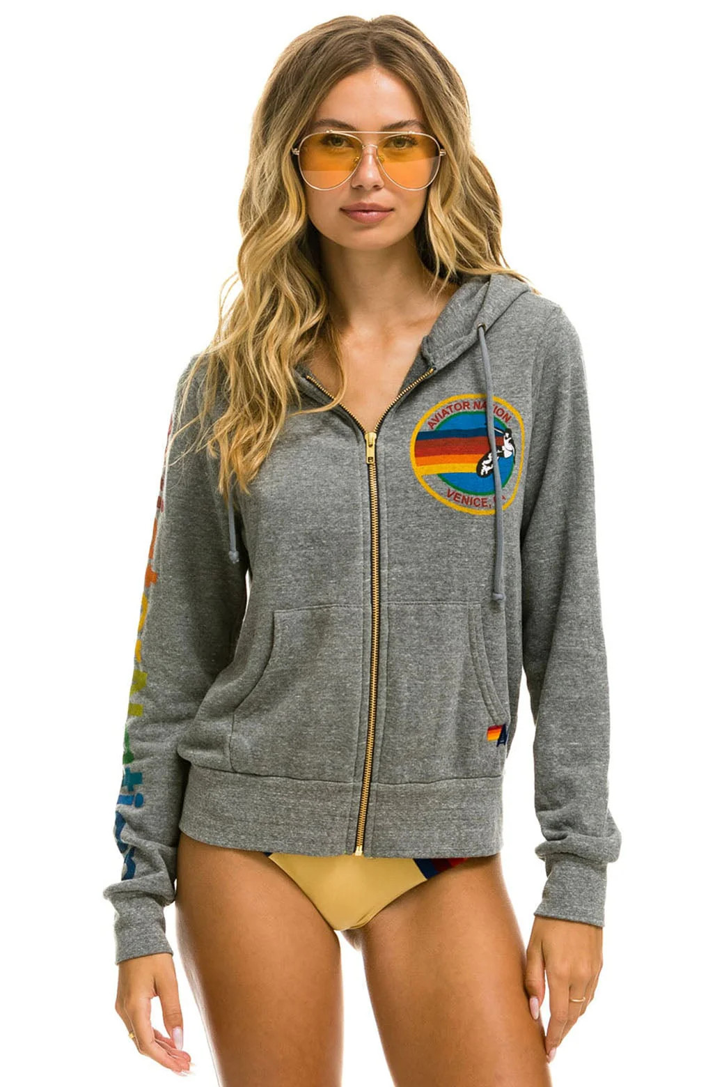 AVIATOR NATION HOODIE - HEATHER GREY | Aviator Nation