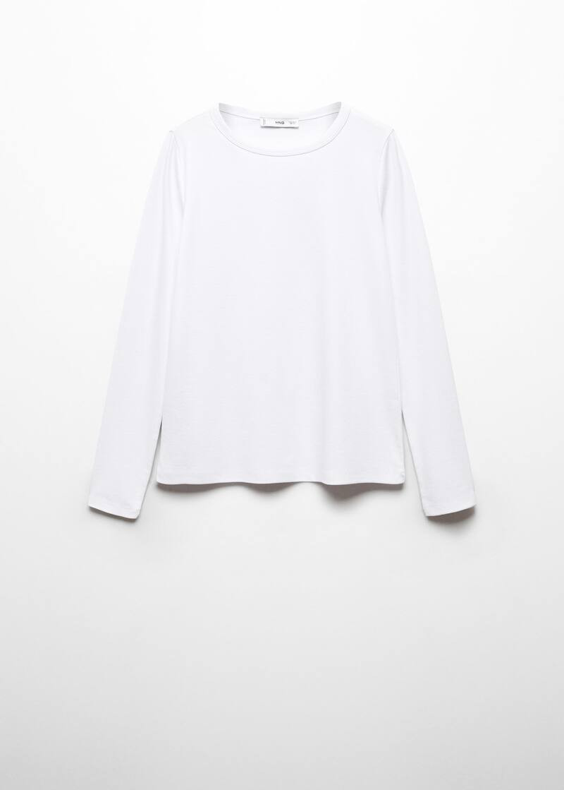 Long sleeve cotton t-shirt | MANGO (US)